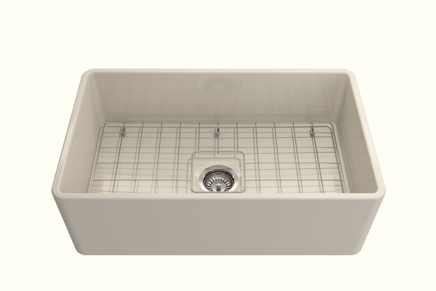 Classico Farmhouse Apron Front Fireclay 30" Single Bowl Kitchen Sink in Biscuit