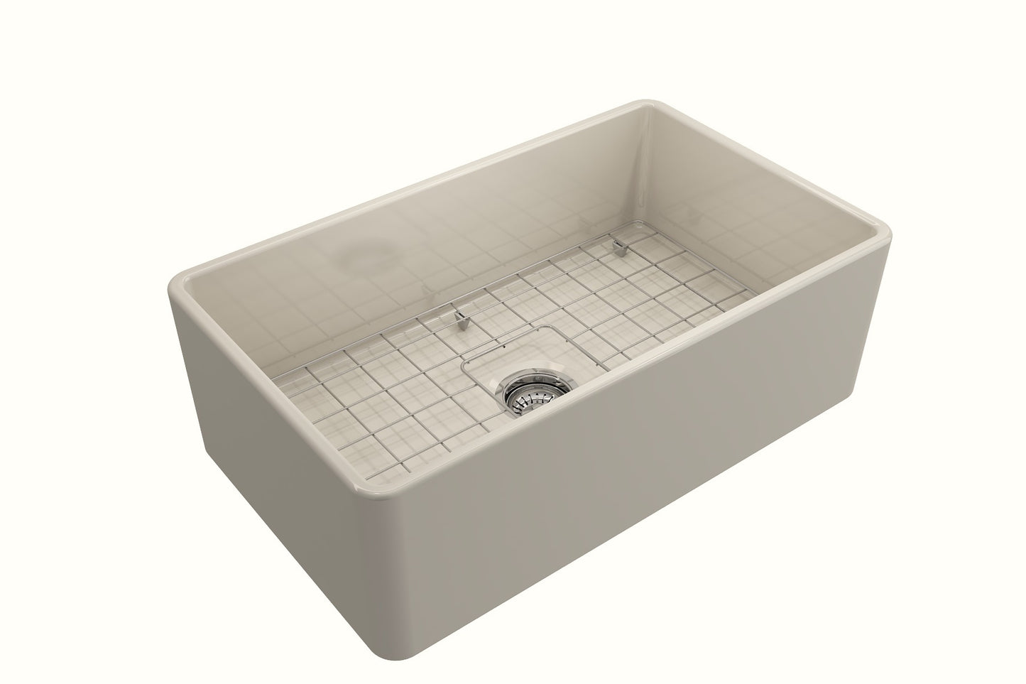 Classico Farmhouse Apron Front Fireclay 30" Single Bowl Kitchen Sink in Biscuit