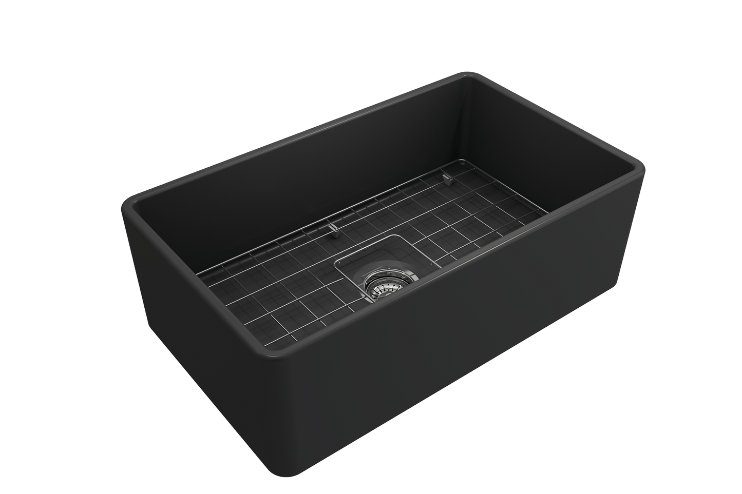 Classico Farmhouse Apron Front Fireclay 30" Single Bowl Kitchen Sink, Dark Gray