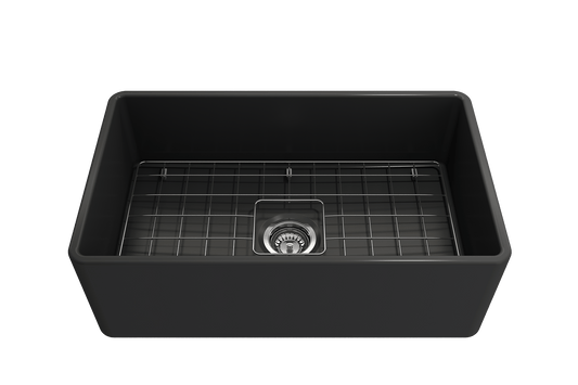 Classico Farmhouse Apron Front Fireclay 30" Single Bowl Kitchen Sink, Dark Gray