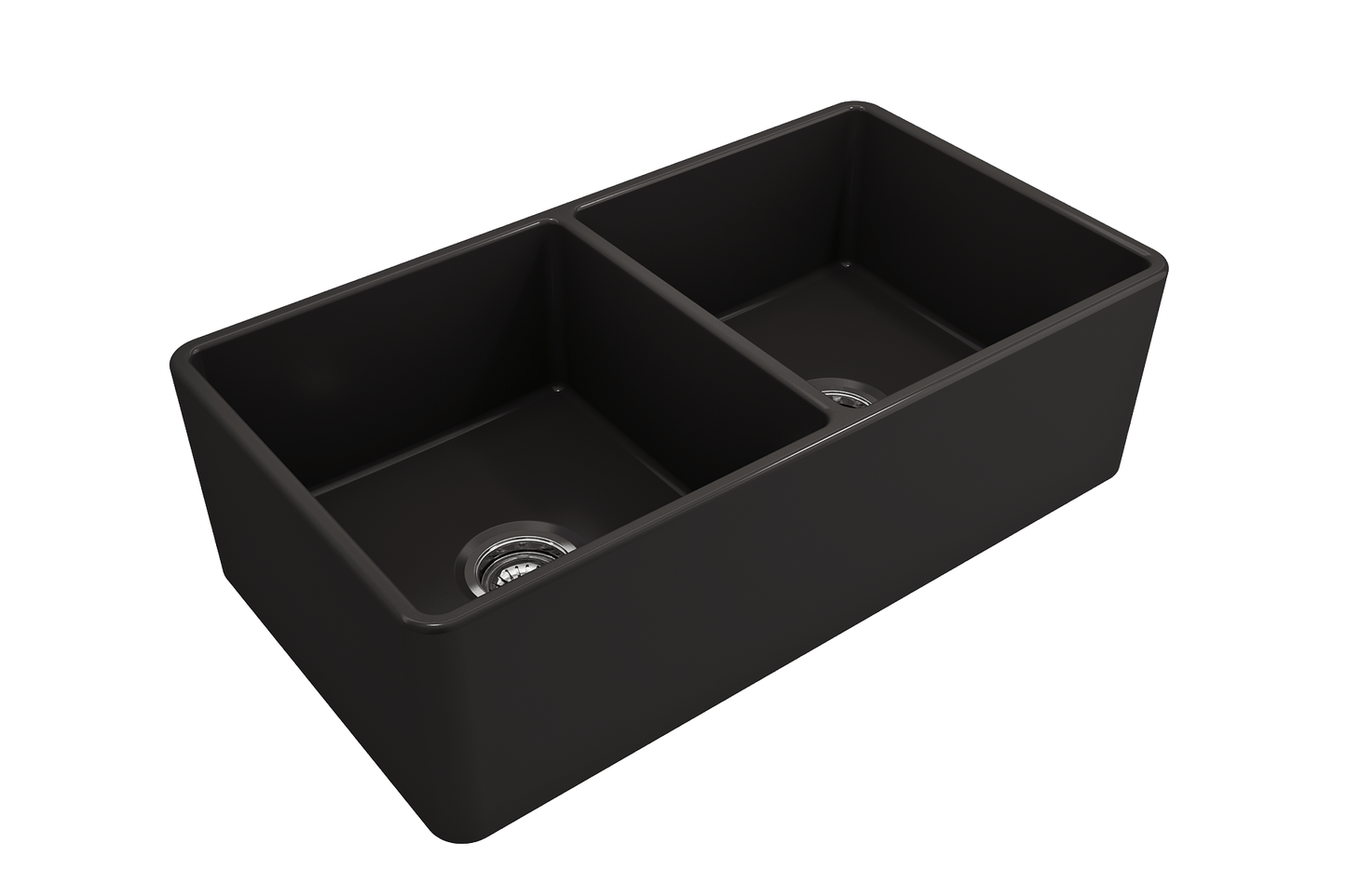 Classico Farmhouse Apron Front Fireclay 33" Double Bowl Kitchen Sink Matte Black