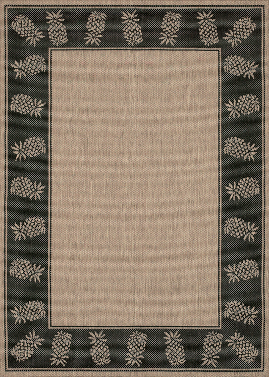 Couristan Recife Tropics Cocoa-Black Rug 8'6" x 13'