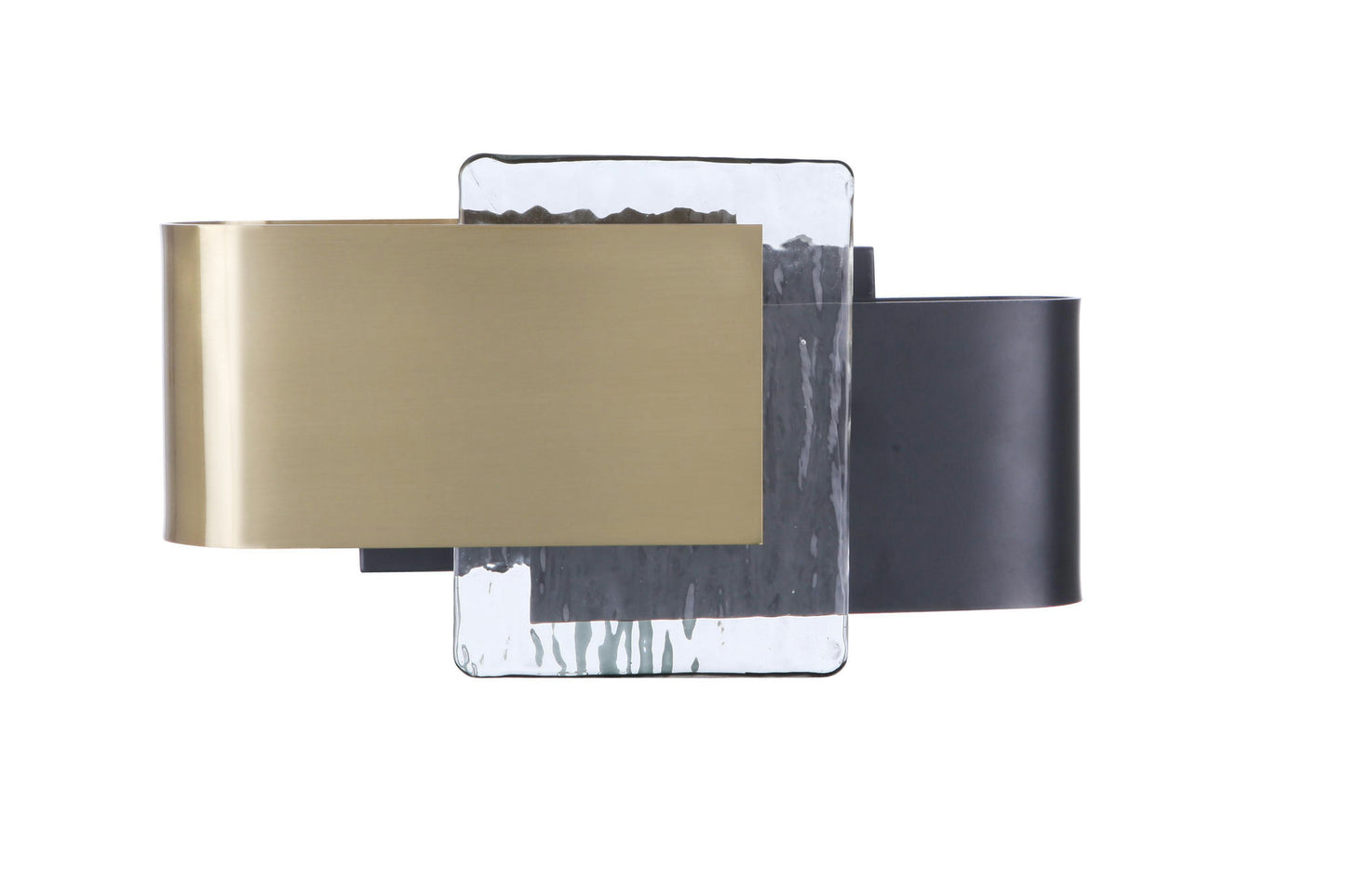 LED Wall Sconce - LED Light - Flat Black / Satin Brass