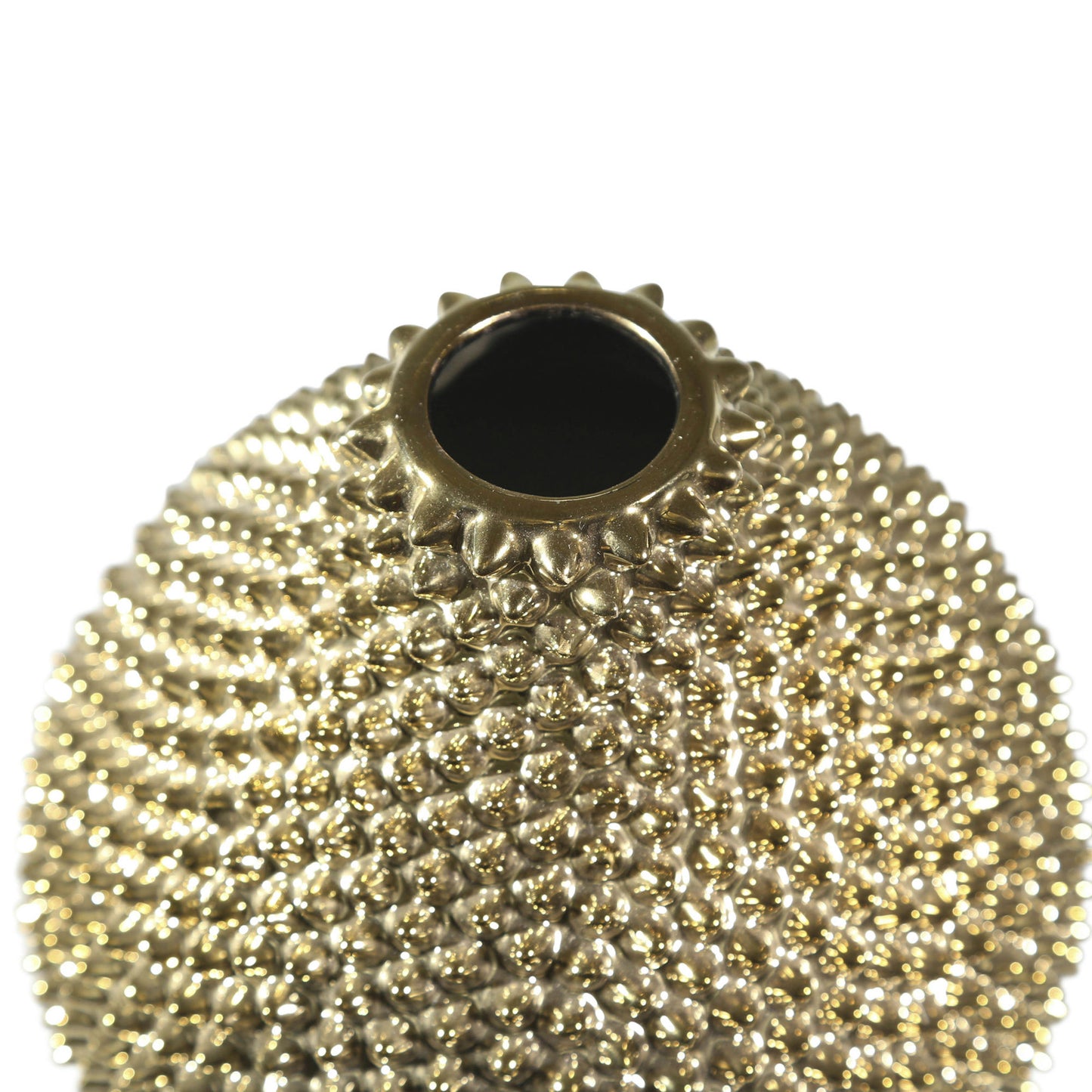 Ec Gold Spiked Ceramic Vase 8"