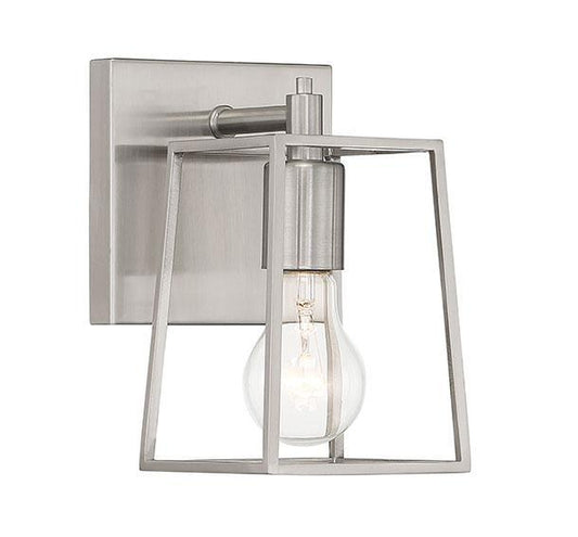 Dunn 1 Light Wall Sconce, Brushed Polished Nickel