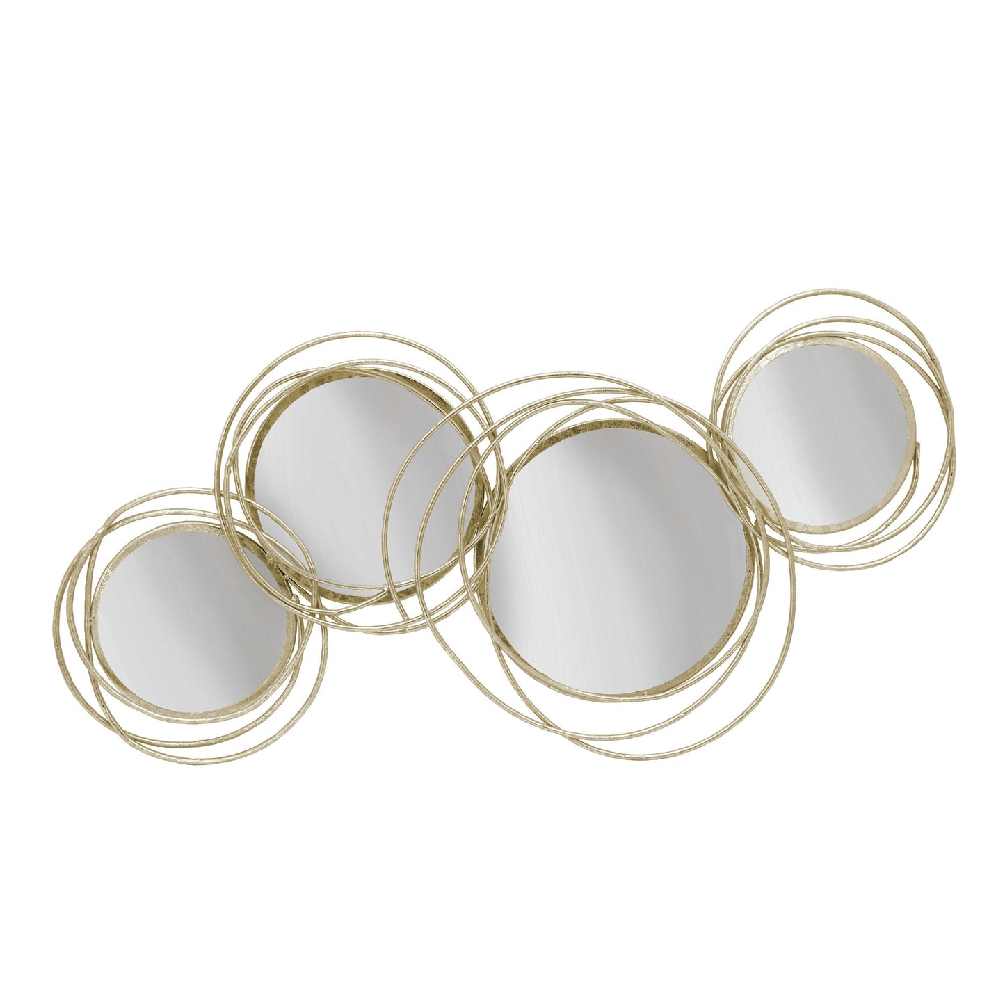 Looped Gold 4 Circle Mirrors, Wb