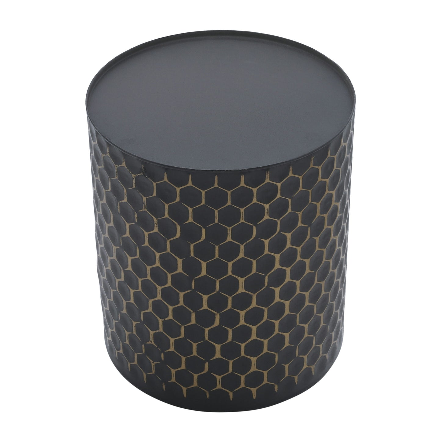 S/2 3d Honeycomb Planter On Metal Stand, Blk/gld