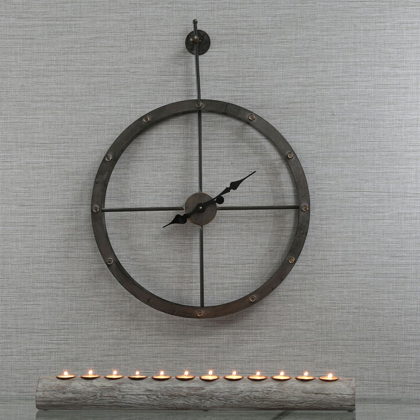 Ec, Numberless Hangingmetal Clock, Wb