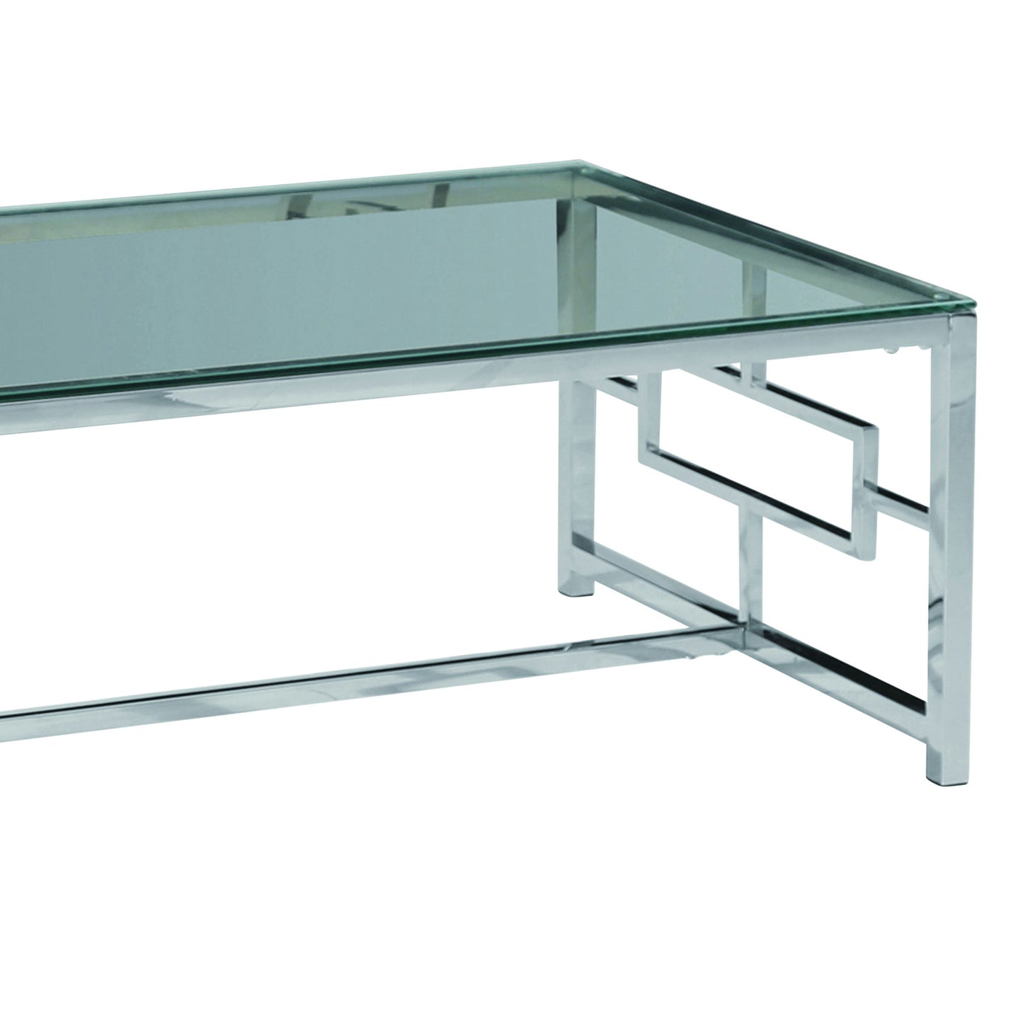 Silver Metal/glass Cocktail Table, Kd