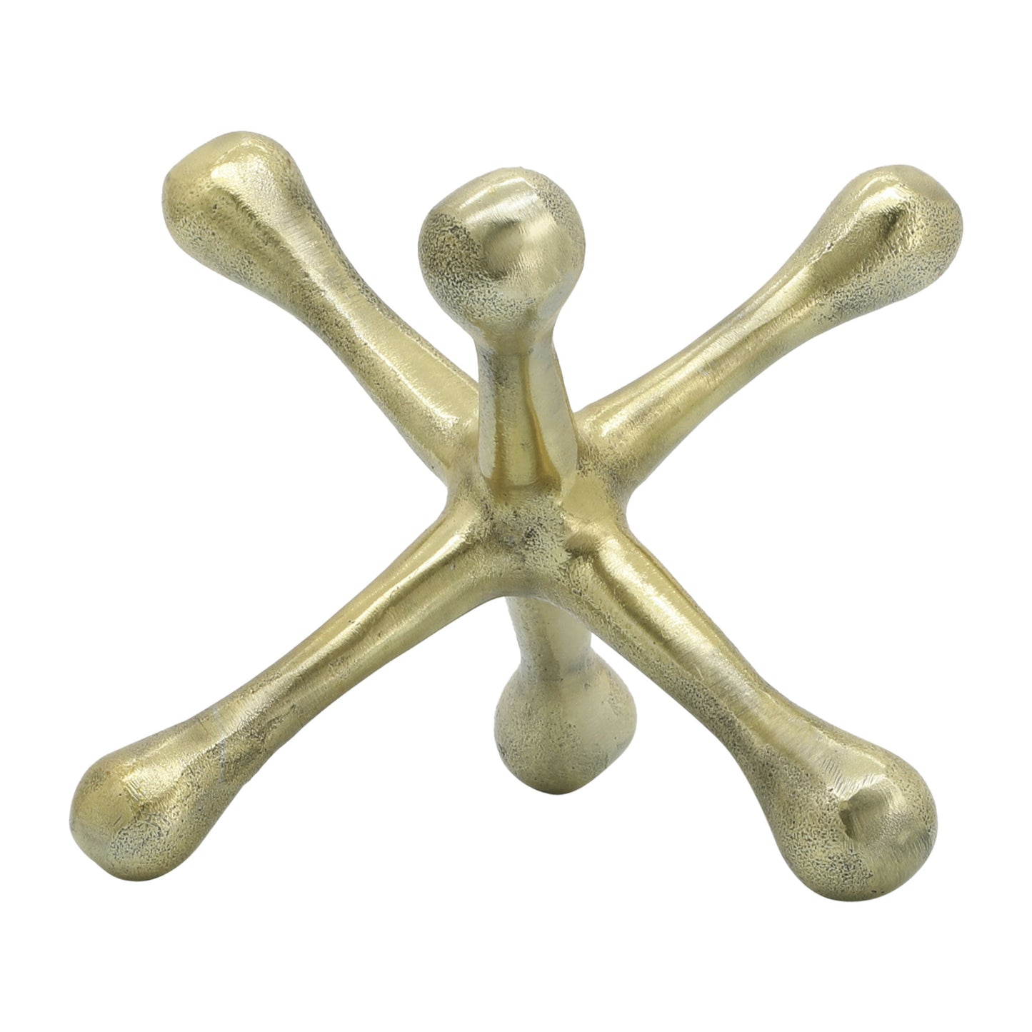 Gold Metal Jacks Sculpture 8"