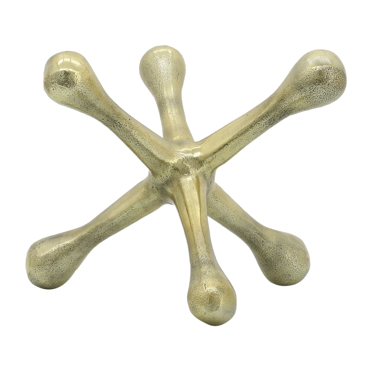Gold Metal Jacks Sculpture 8"