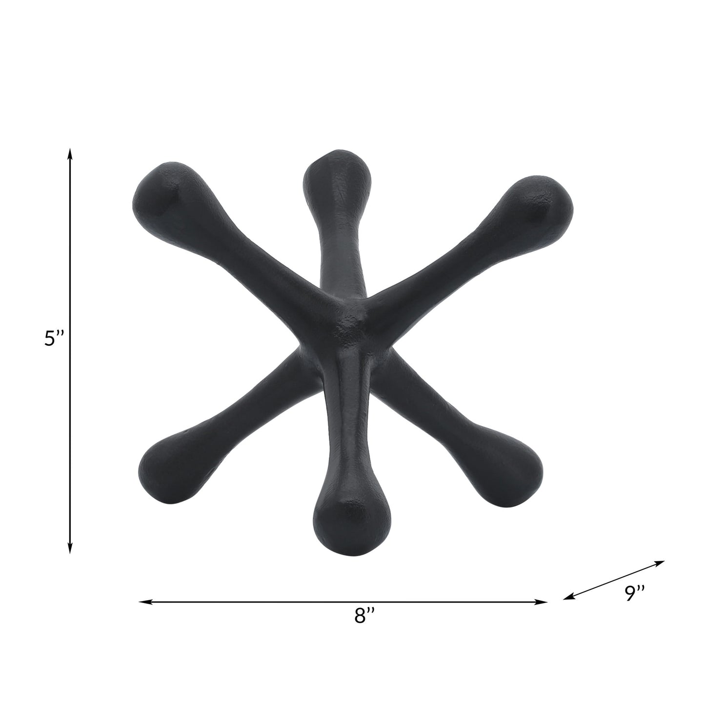 Black Metal Jacks Sculpture, 8"
