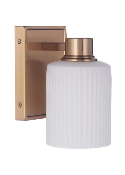 Bretton 1 Light Wall Sconce, Satin Brass