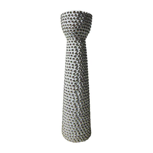 Cer, 16" Spike Candle Holder White/gold