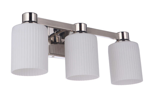 Bretton 3 Light Vanity, Polished Nickel