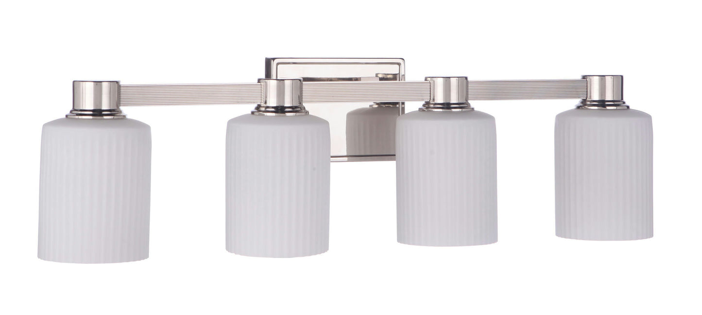 Bretton 4 Light Vanity, Polished Nickel