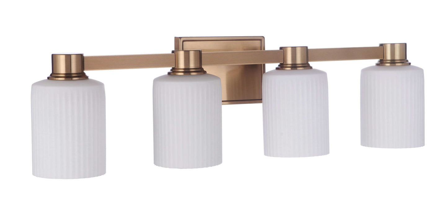 Bretton 4 Light Vanity, Satin Brass