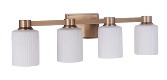 Bretton 4 Light Vanity, Satin Brass