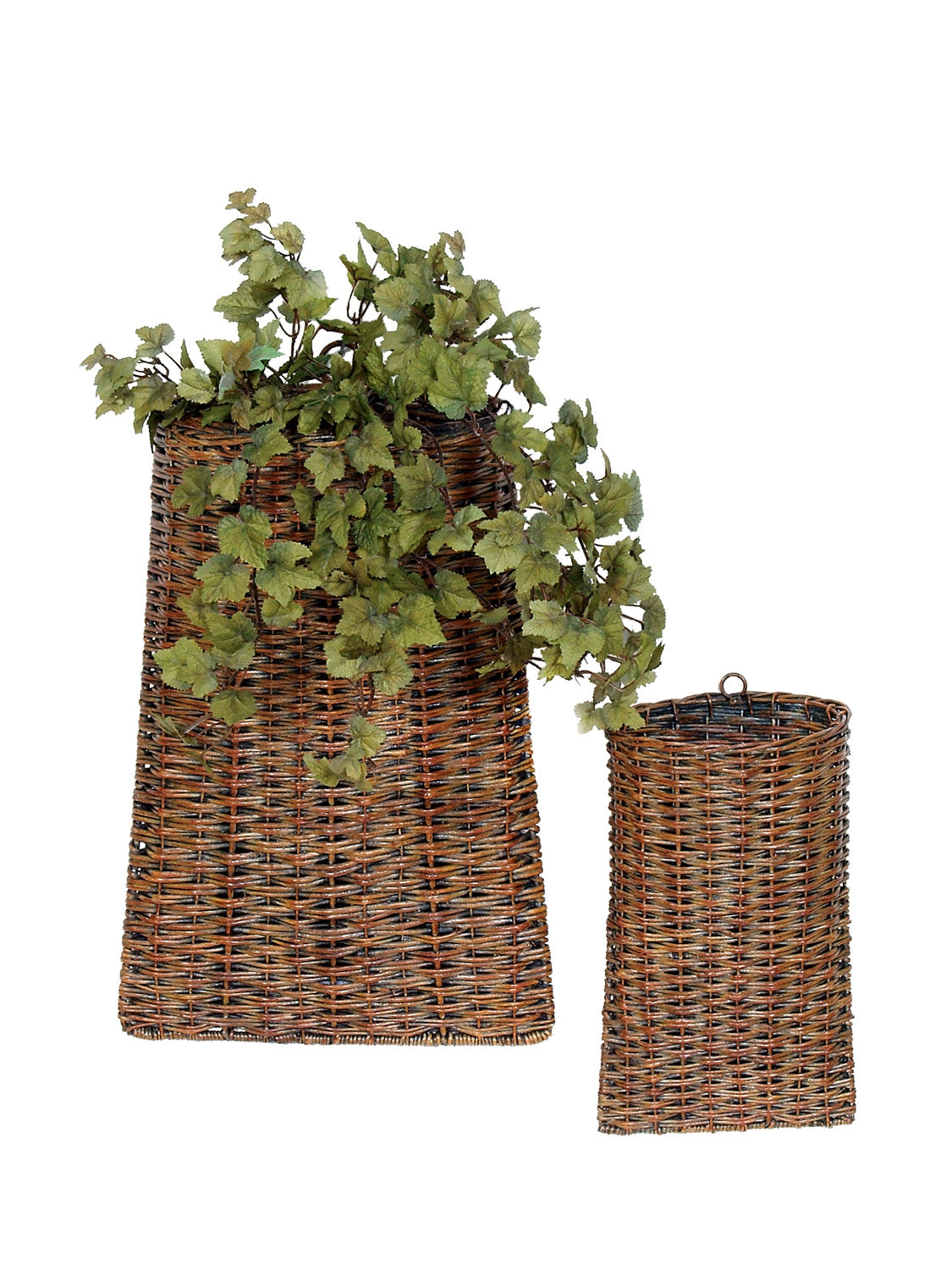 Baskets (Set Of 2) 12"H, 18"H Rattan