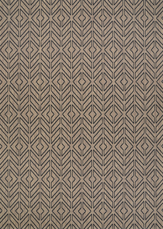 Couristan Recife Cabana Tile Driftwood-Black Rug 5'10" x 9'2"