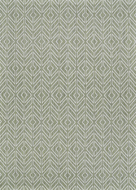 Couristan Recife Cabana Tile Sage Leaf-Ivory Rug 7'6" x 10'9"