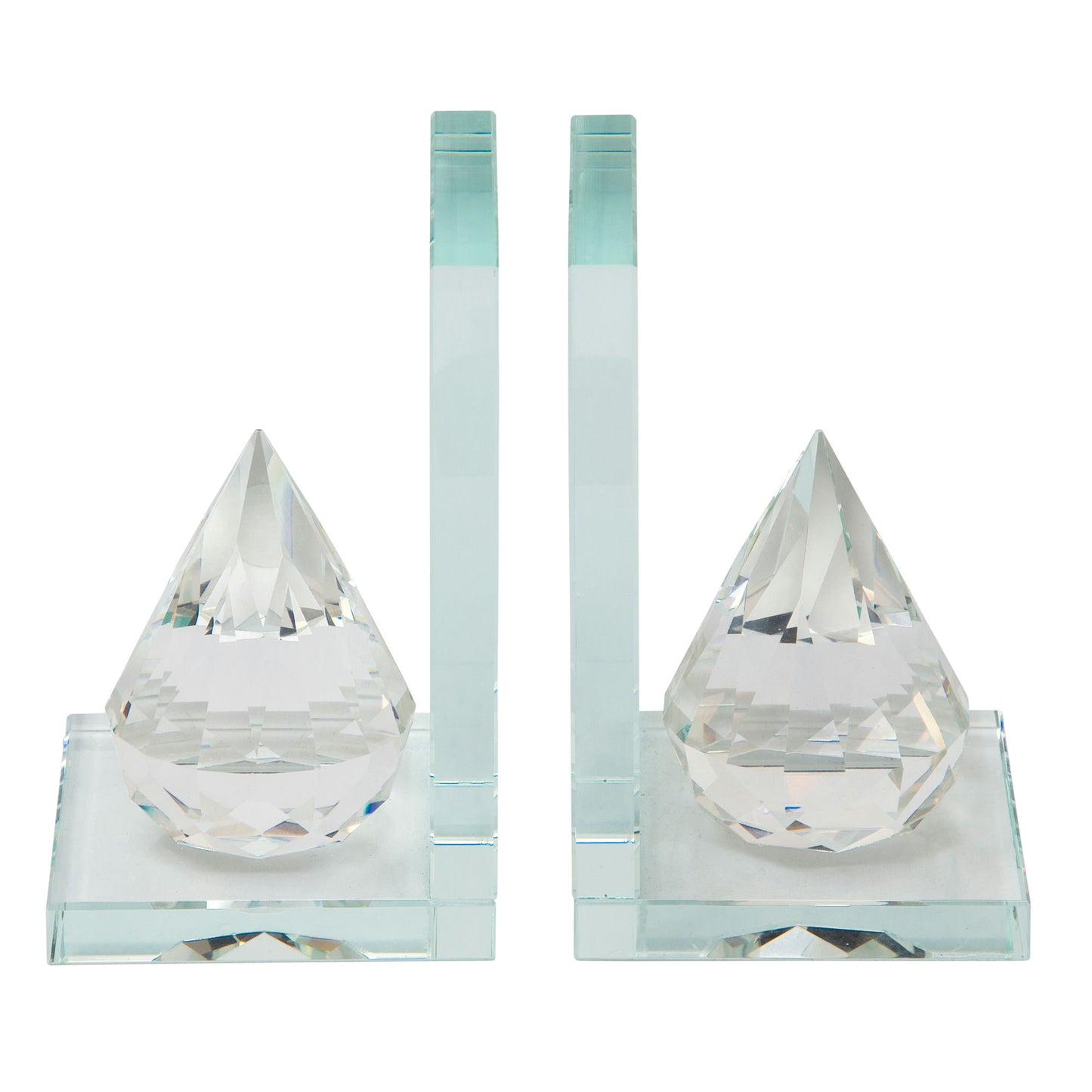 S/2 Crystal Teardrop Bookends