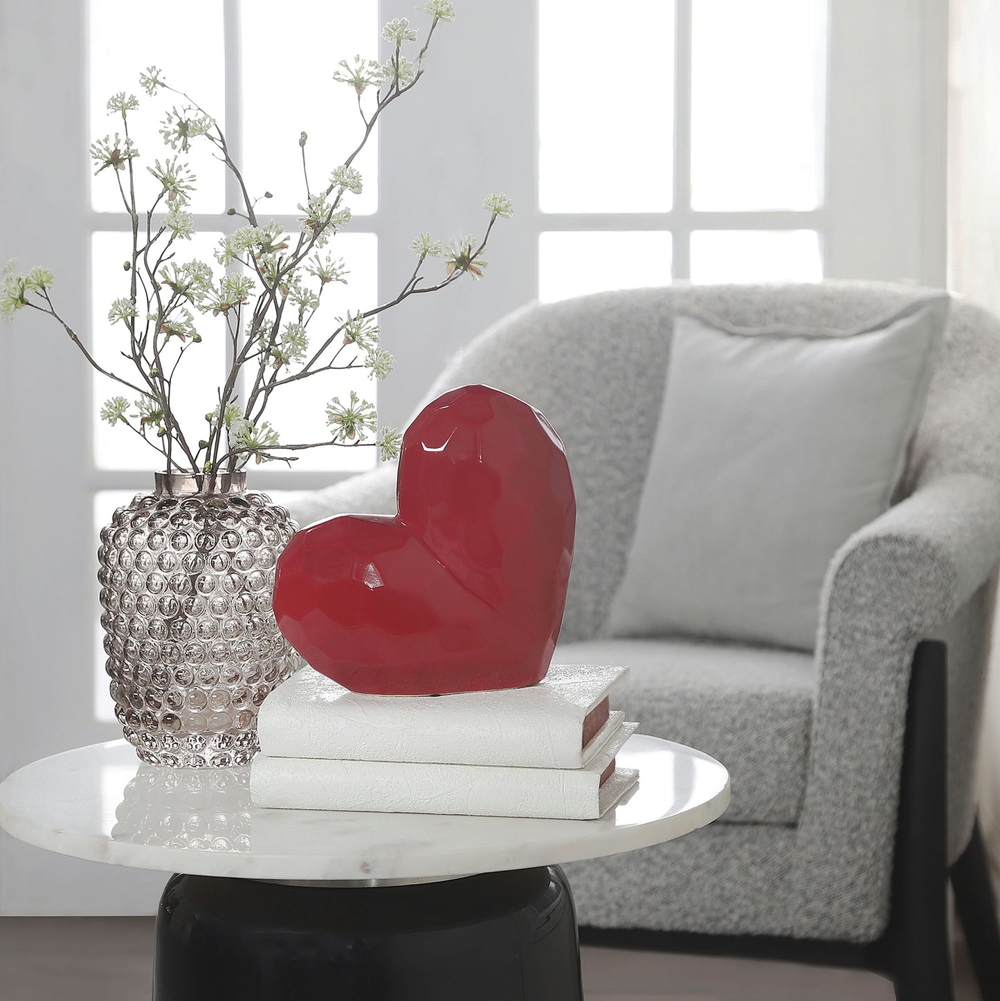 8" Red Heart Table Deco, 8"
