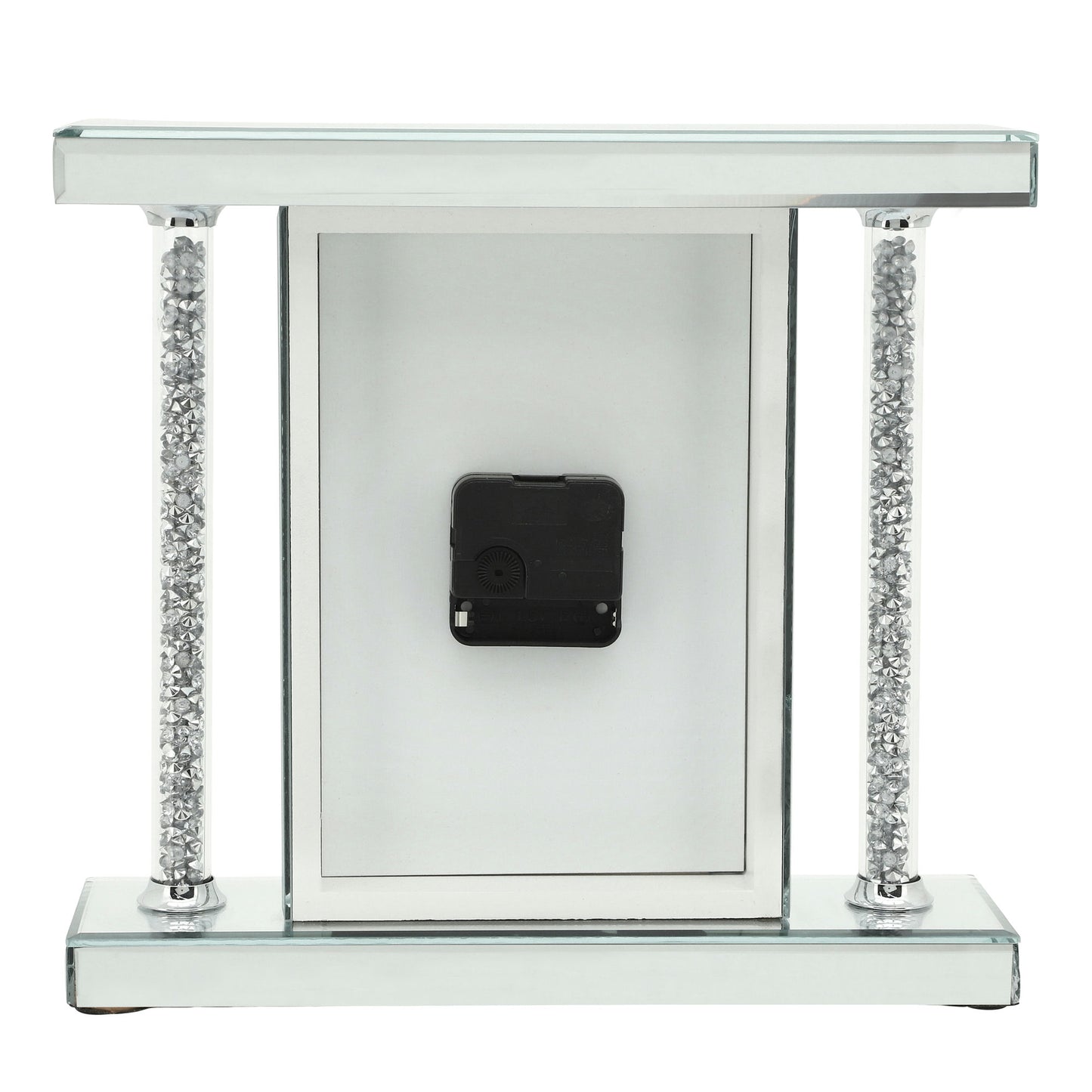Mirrored & Glitter Table Clock, 7.75"