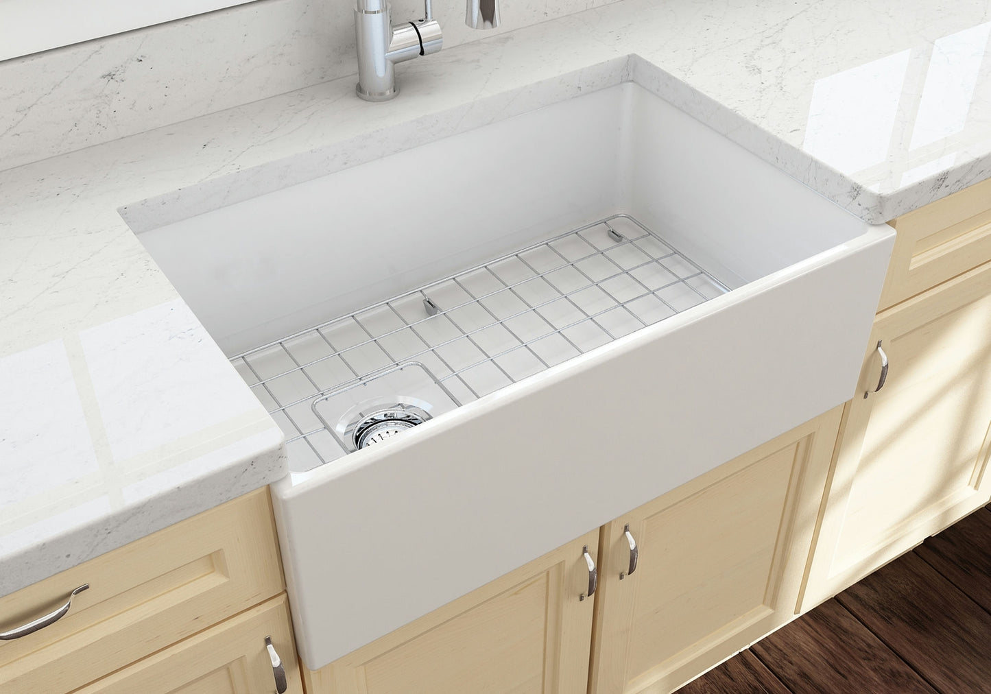 Contempo Apron Front Fireclay 30" Single Bowl Kitchen Sink in White