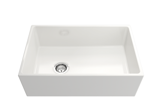 Contempo Apron Front Fireclay 30" Single Bowl Kitchen Sink in White