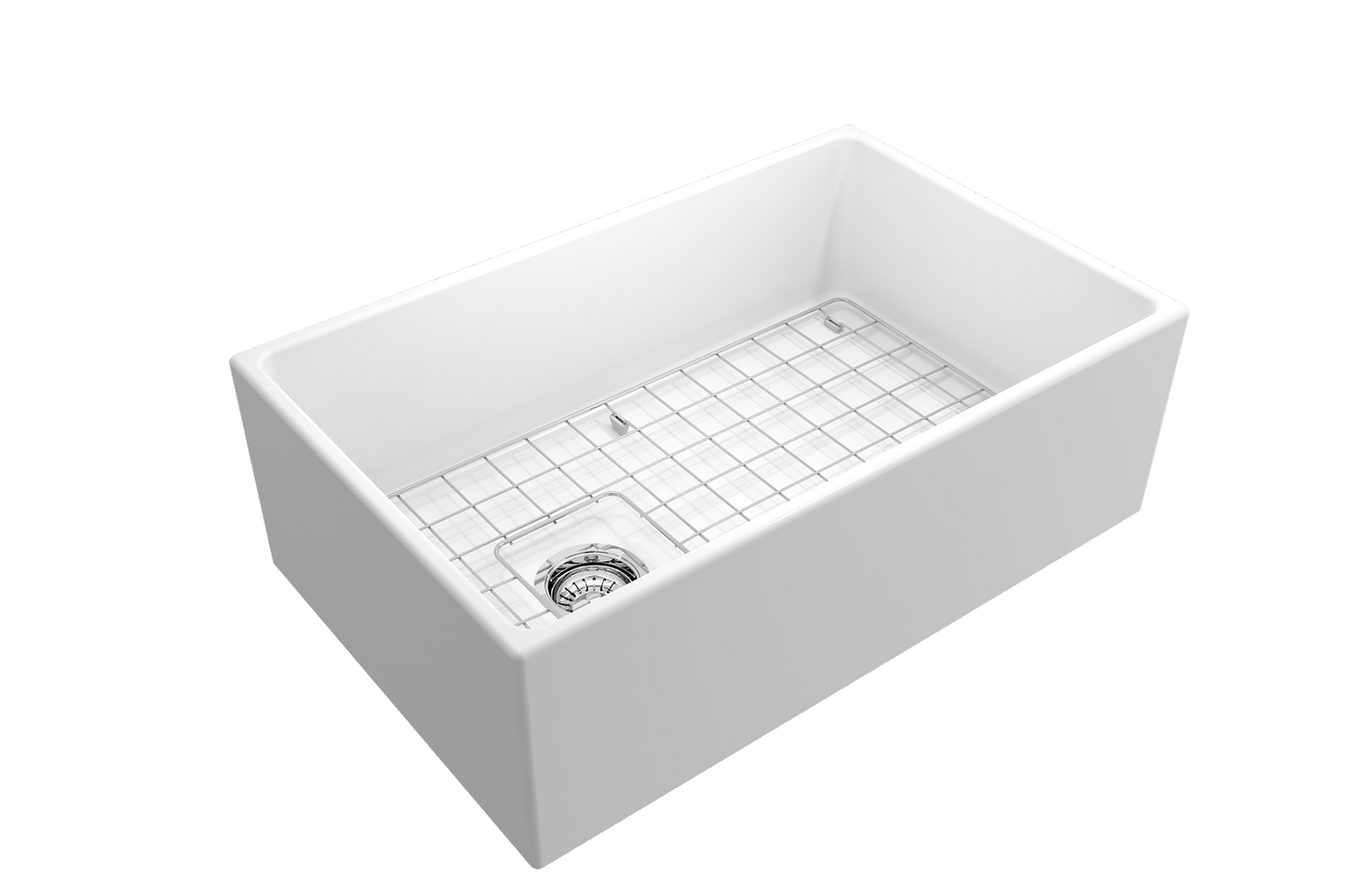 Contempo Apron Front Fireclay 30" Single Bowl Kitchen Sink in Matte White