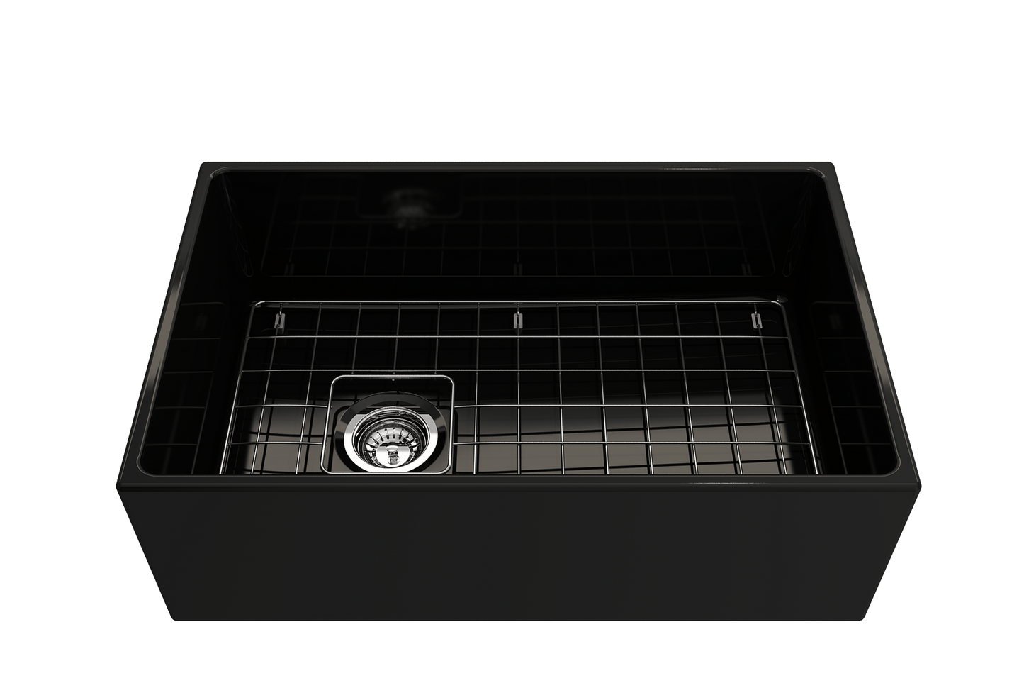 Contempo Apron Front Fireclay 30" Single Bowl Kitchen Sink in Black