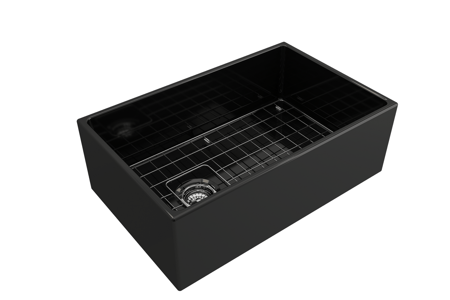 Contempo Apron Front Fireclay 30" Single Bowl Kitchen Sink in Black