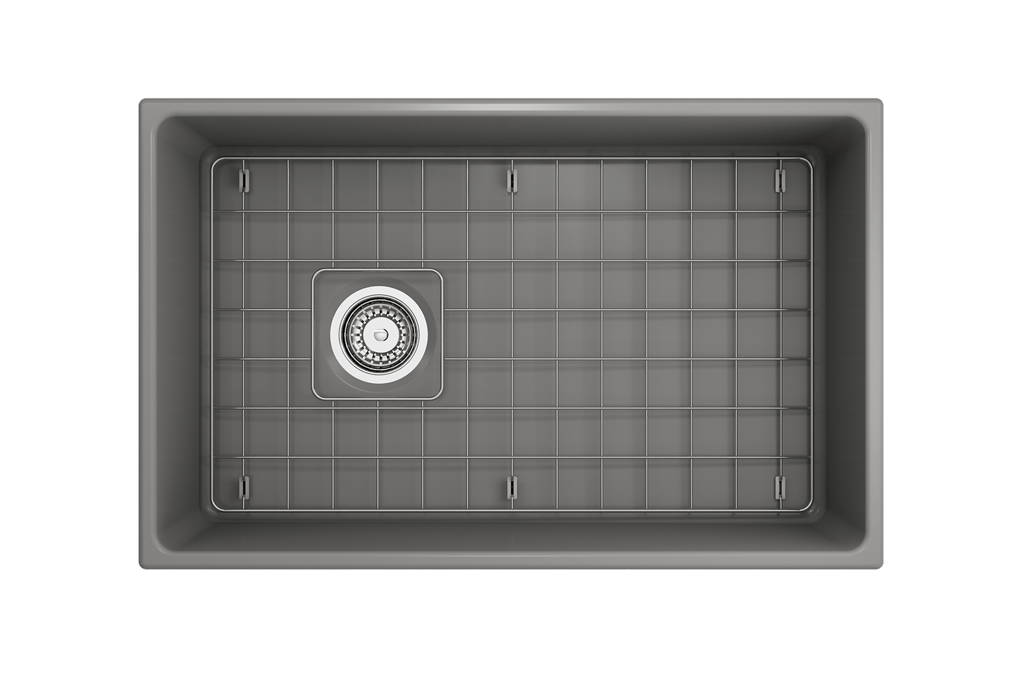 Contempo Apron Front Fireclay 30" Single Bowl Kitchen Sink in Matte Gray