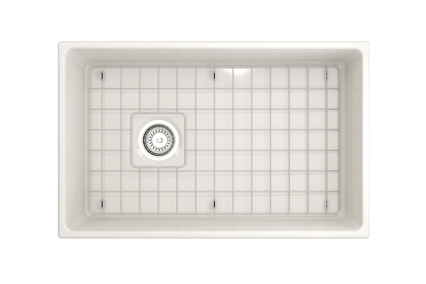 Contempo Apron Front Fireclay 30" Single Bowl Kitchen Sink in Biscuit