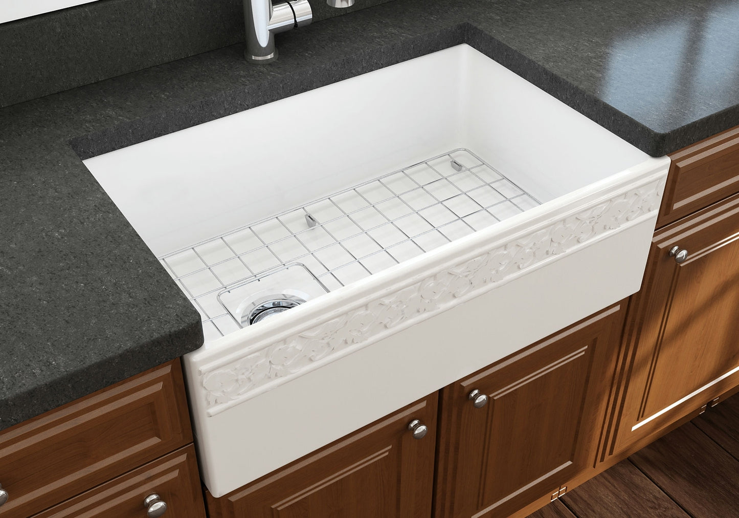 Vigneto Apron Front Fireclay 30" Single Bowl Kitchen Sink in White