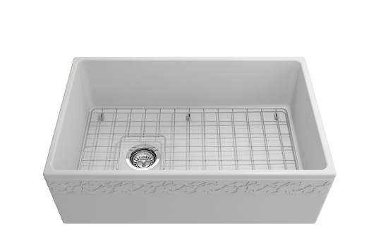 Vigneto Apron Front Fireclay 30" Single Bowl Kitchen Sink in Matte White