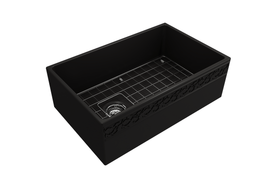 Vigneto Apron Front Fireclay 30" Single Bowl Kitchen Sink in Matte Black