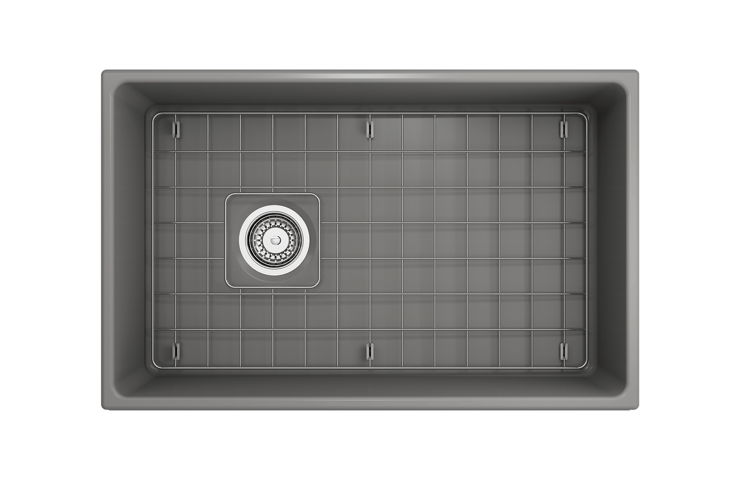 Vigneto Apron Front Fireclay 30" Single Bowl Kitchen Sink in Matte Gray