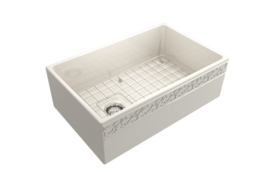 Vigneto Apron Front Fireclay 30" Single Bowl Kitchen Sink in Biscuit