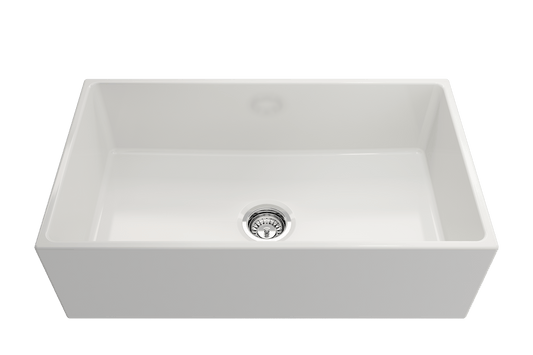 Contempo Apron Front Fireclay 33" Single Bowl Kitchen Sink in White