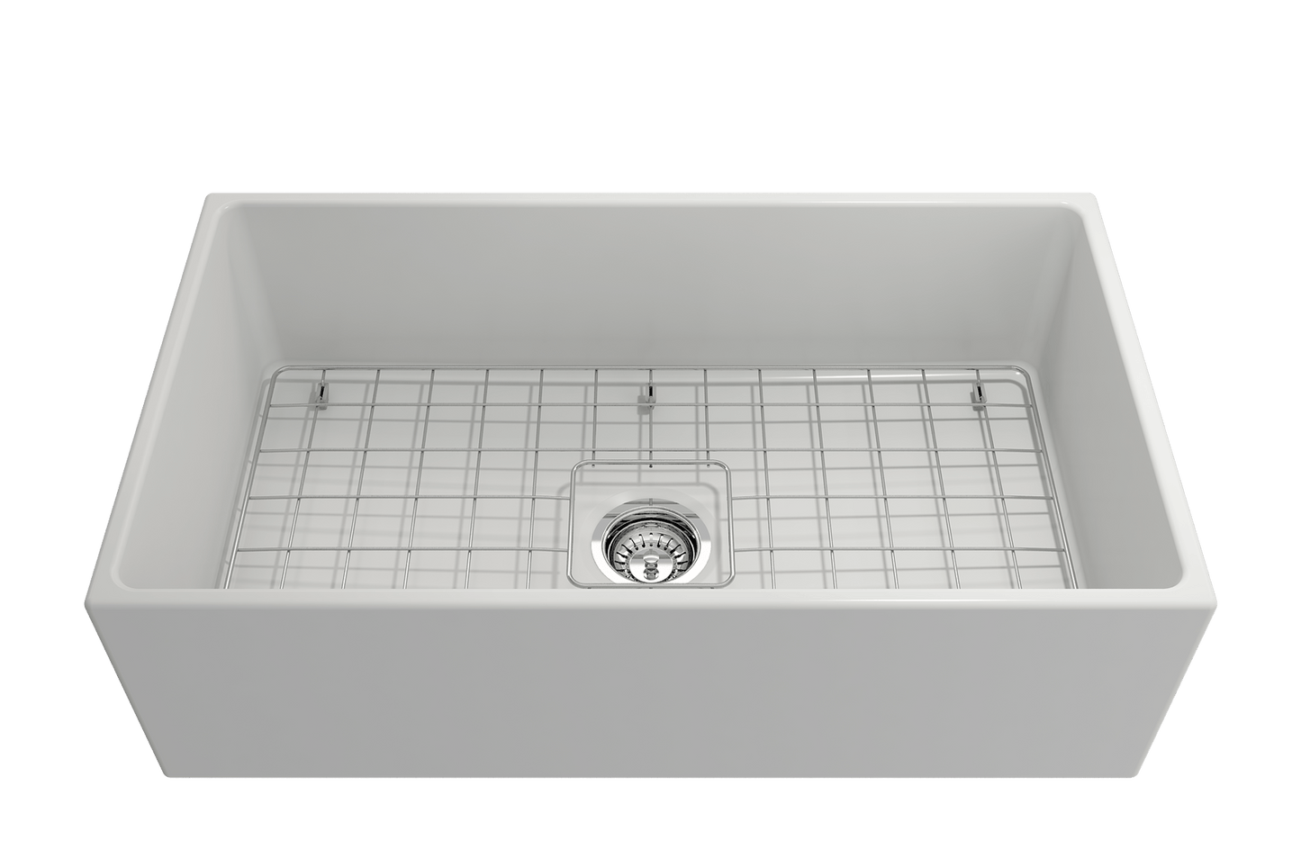 Contempo Apron Front Fireclay 33" Single Bowl Kitchen Sink in Matte White