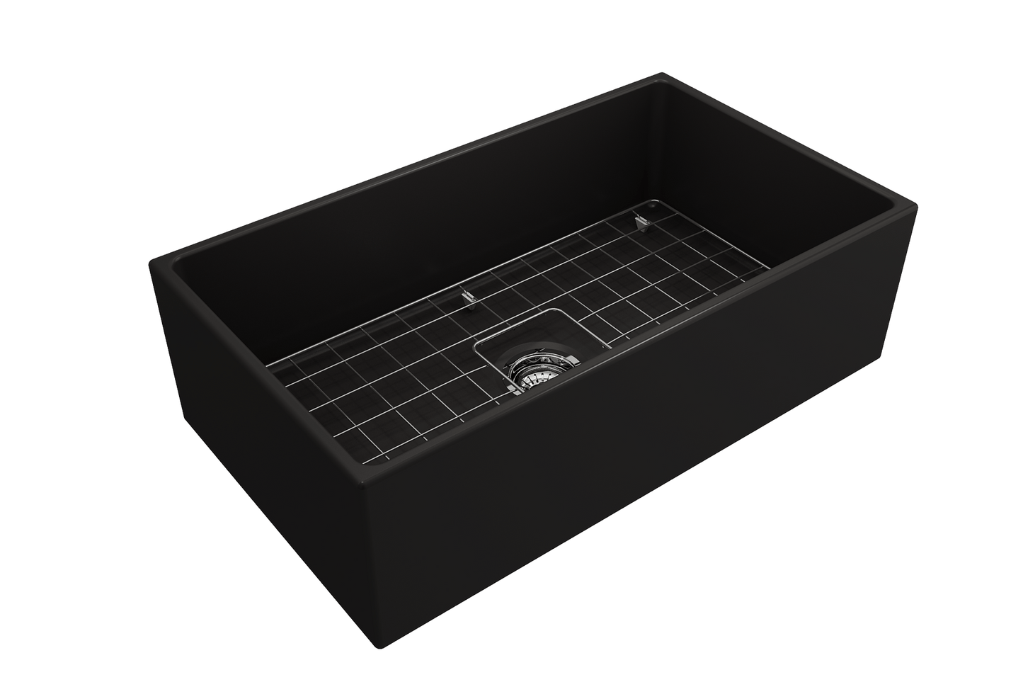 Contempo Apron Front Fireclay 33" Single Bowl Kitchen Sink in Matte Black