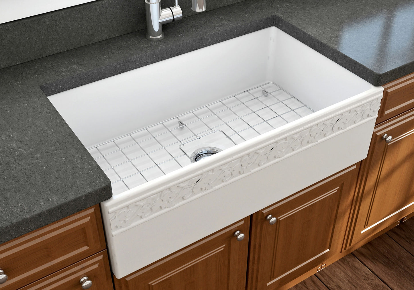 Vigneto Apron Front Fireclay 33" Single Bowl Kitchen Sink in Matte White