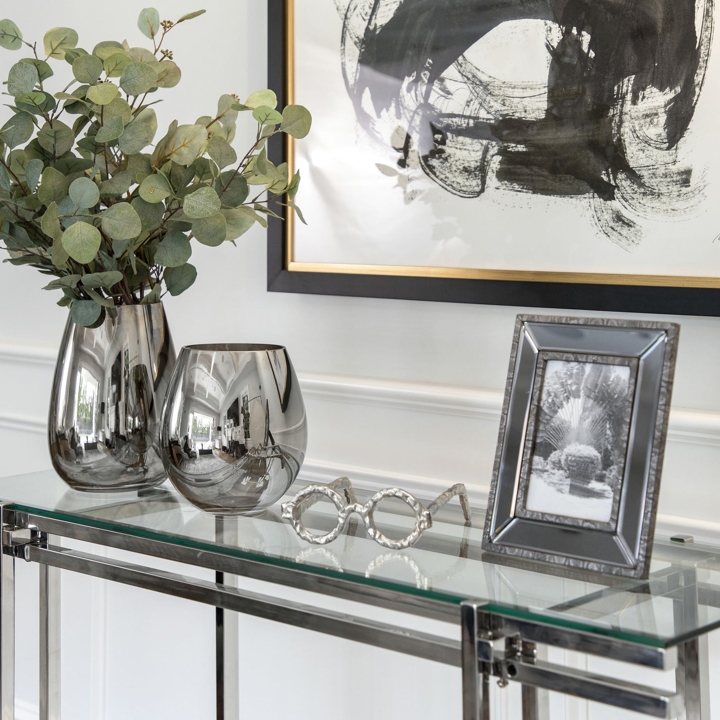 Aluminum Glasses Sculpture, Silver