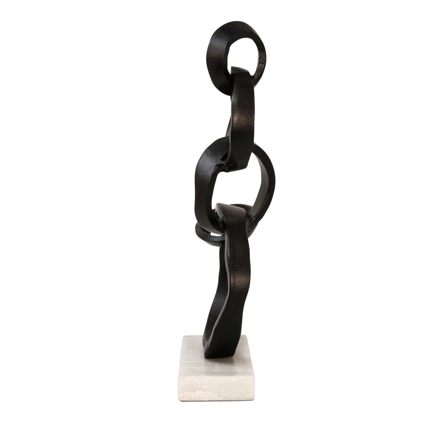 Linked Black Rings On Marble Base