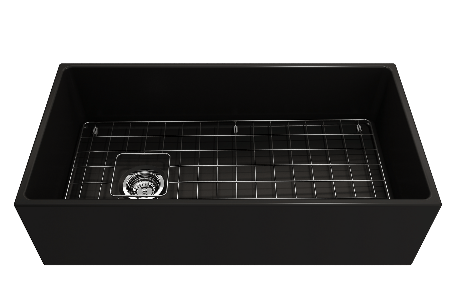 Contempo Apron Front Fireclay 36" Single Bowl Kitchen Sink in Matte Black