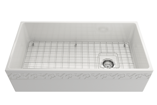 Vigneto Apron Front Fireclay 36" Single Bowl Kitchen Sink in White