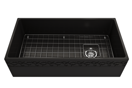 Vigneto Apron Front Fireclay 36" Single Bowl Kitchen Sink in Matte Black