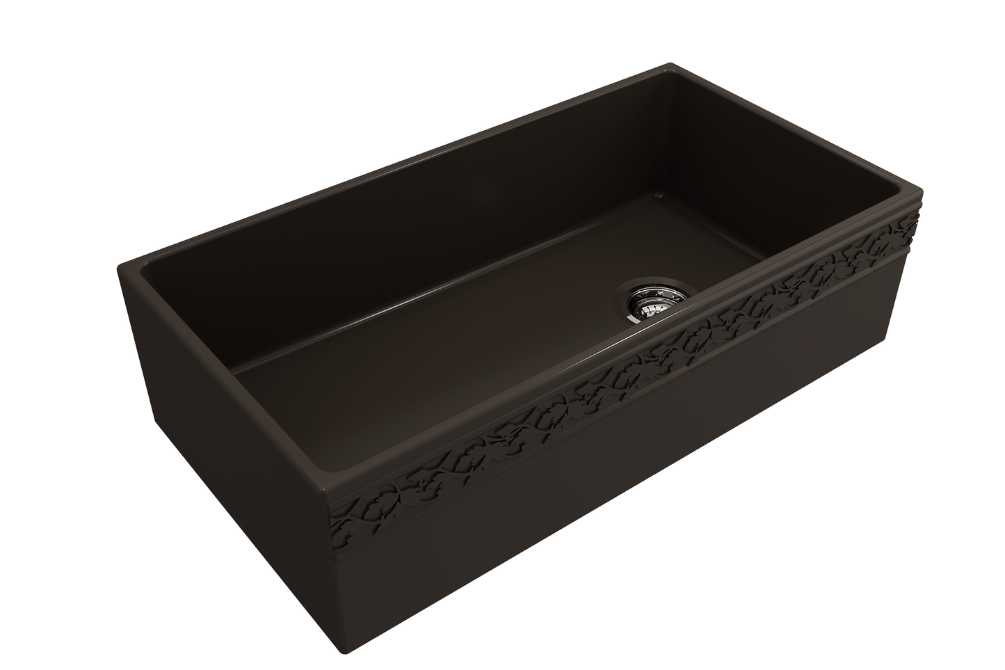 Vigneto Apron Front Fireclay 36" Single Bowl Kitchen Sink in Matte Brown